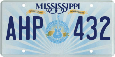 MS license plate AHP432