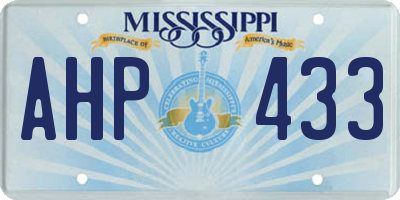 MS license plate AHP433