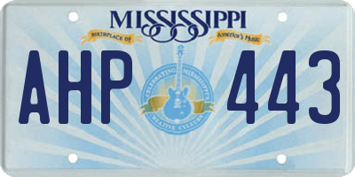 MS license plate AHP443