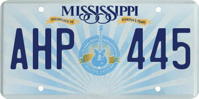 MS license plate AHP445