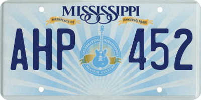 MS license plate AHP452