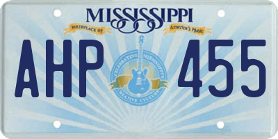 MS license plate AHP455