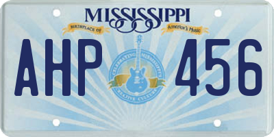 MS license plate AHP456