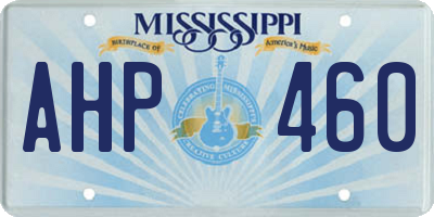 MS license plate AHP460