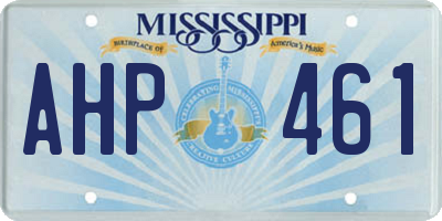 MS license plate AHP461