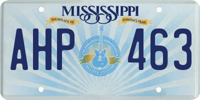 MS license plate AHP463