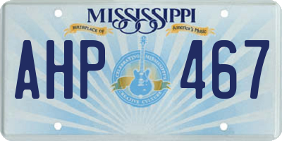 MS license plate AHP467