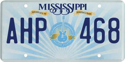 MS license plate AHP468