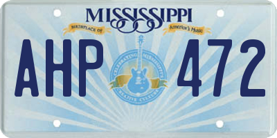 MS license plate AHP472