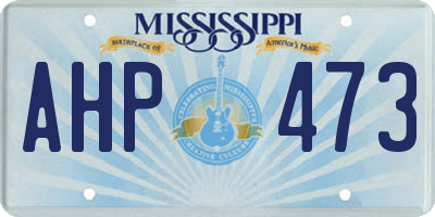 MS license plate AHP473