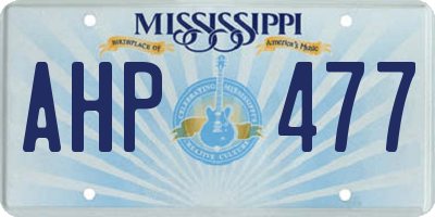 MS license plate AHP477