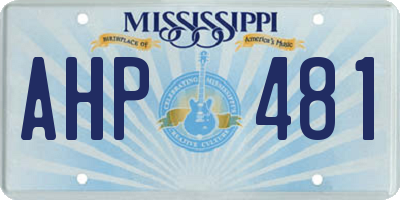 MS license plate AHP481