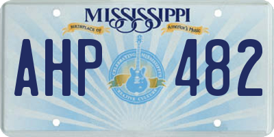 MS license plate AHP482