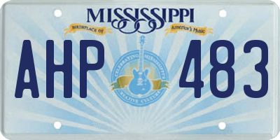 MS license plate AHP483