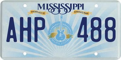 MS license plate AHP488