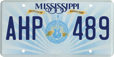 MS license plate AHP489