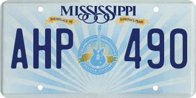 MS license plate AHP490