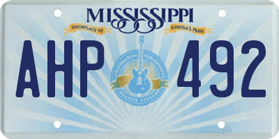 MS license plate AHP492
