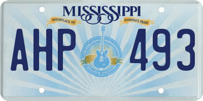 MS license plate AHP493