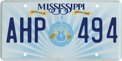 MS license plate AHP494