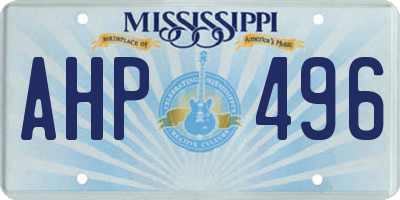 MS license plate AHP496