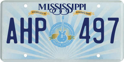 MS license plate AHP497