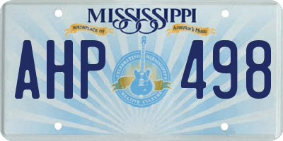 MS license plate AHP498