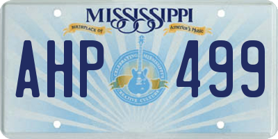 MS license plate AHP499