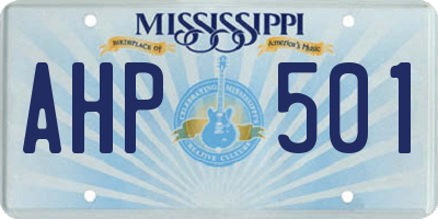 MS license plate AHP501