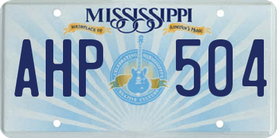 MS license plate AHP504