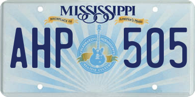 MS license plate AHP505