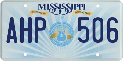 MS license plate AHP506