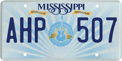 MS license plate AHP507