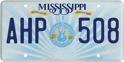 MS license plate AHP508