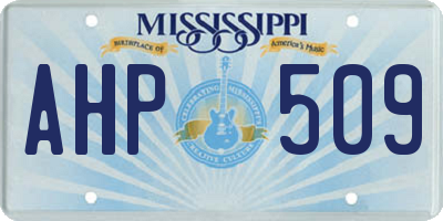 MS license plate AHP509