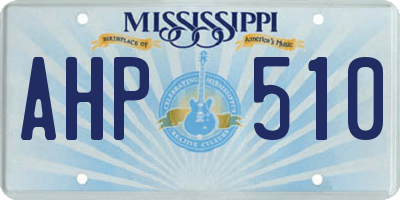 MS license plate AHP510