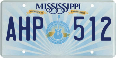 MS license plate AHP512