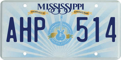 MS license plate AHP514