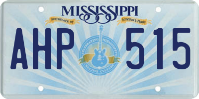 MS license plate AHP515