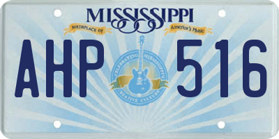MS license plate AHP516