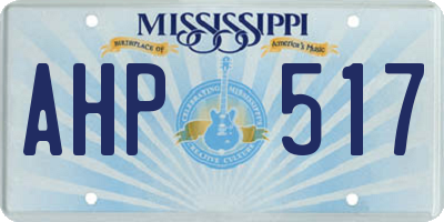 MS license plate AHP517