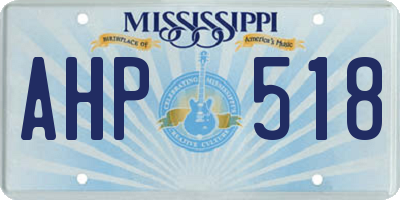 MS license plate AHP518