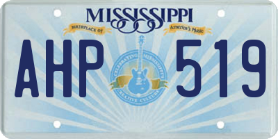 MS license plate AHP519