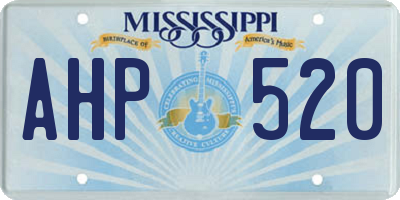 MS license plate AHP520