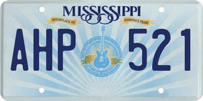 MS license plate AHP521