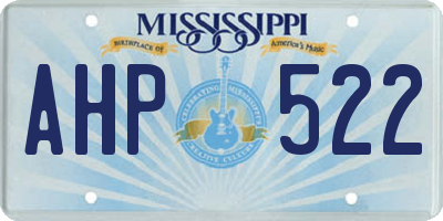 MS license plate AHP522