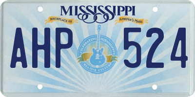 MS license plate AHP524