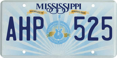 MS license plate AHP525