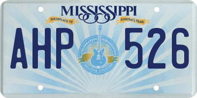 MS license plate AHP526