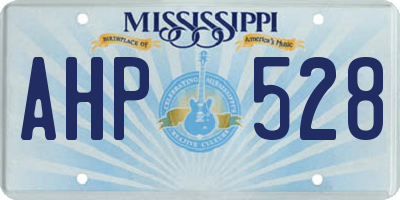 MS license plate AHP528
